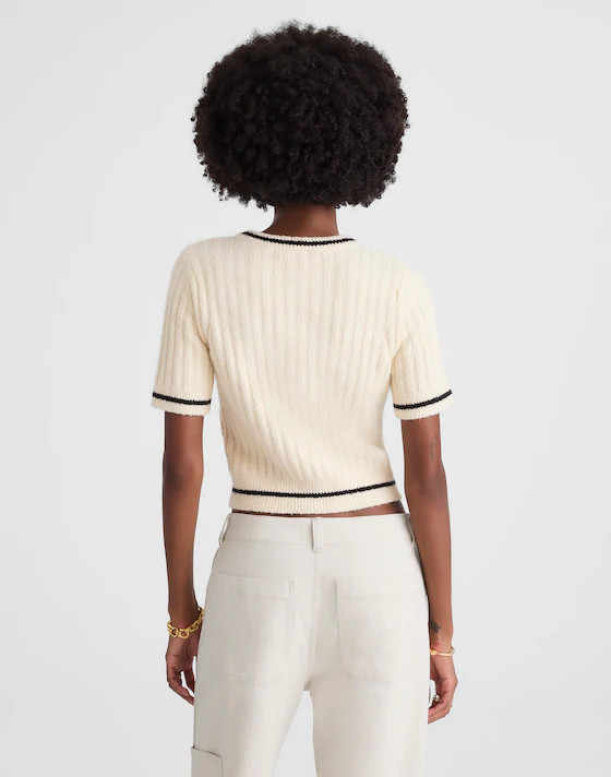 Short Puff-Sleeve Cardigan | Madewell