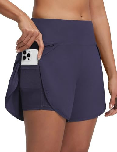 baleaf Swim Shorts Women High Waisted Board Shorts Tummy Control Beach Shorts Quick Dry Swim Bottoms with Pockets UPF 50+ Navy Blue M | Amazon (US)