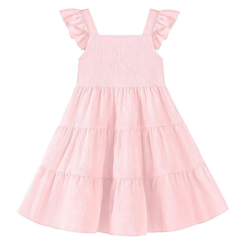 Toddler Baby Girls Dress Sleeveless Ruffle Baby Girls Summer Dress Casual Solid Floral Little Kid... | Amazon (US)