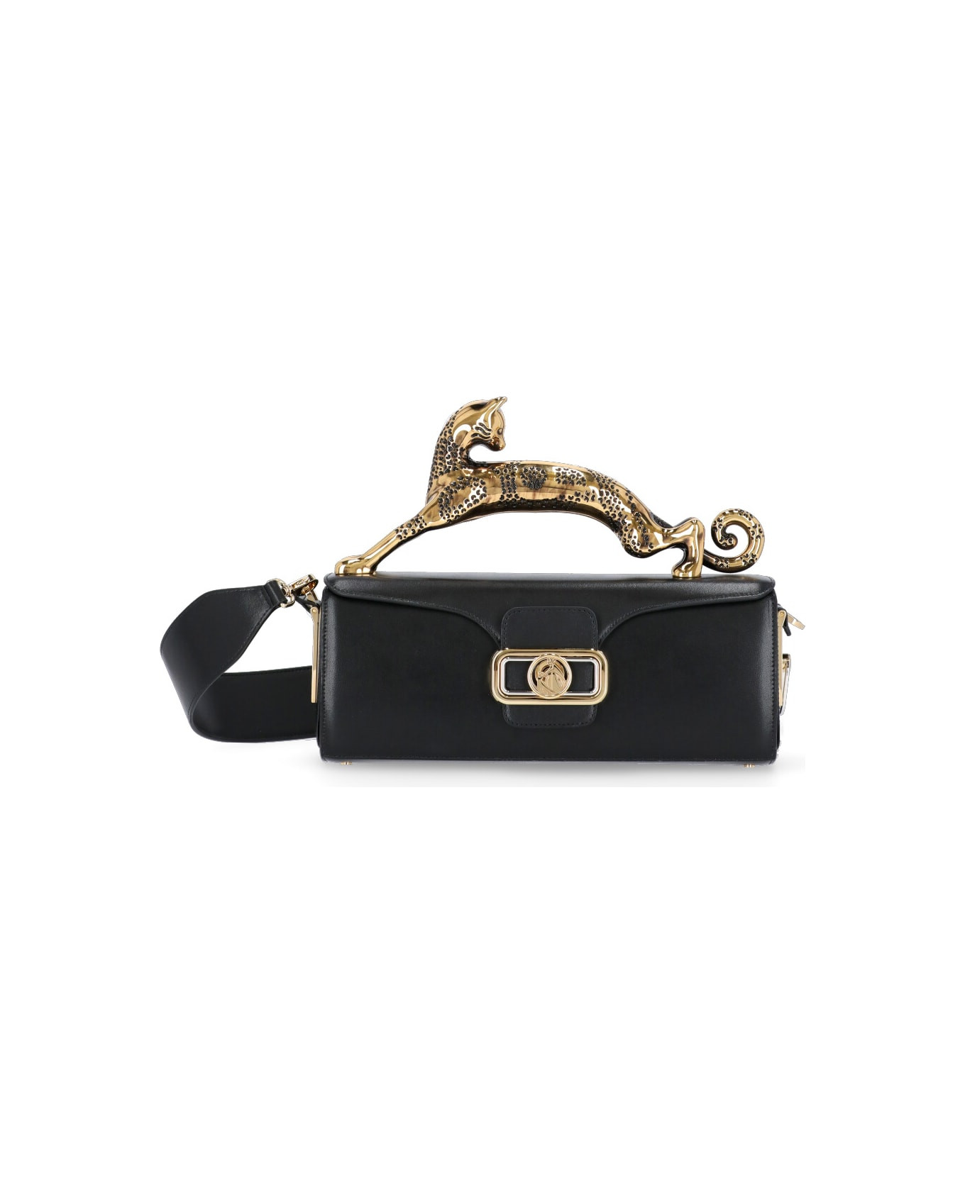 Cat Pencil Bag In Black Leather | Italist.com US