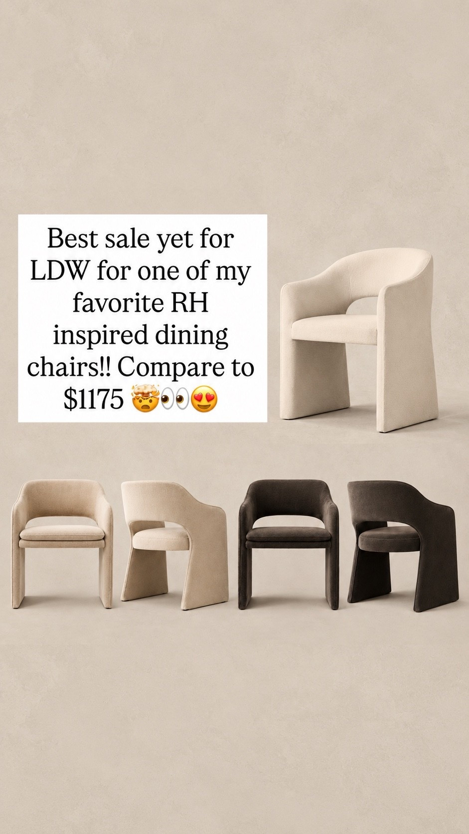 Best sale yet for Labor Day weekend sales for one of my favorite RH
inspired dining chairs!! Compare to
$1175