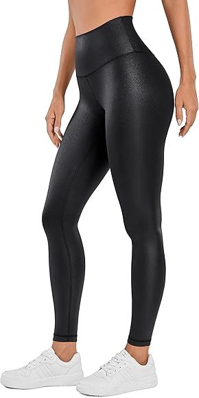 CRZ YOGA Butterluxe Matte Faux Leather Leggings for Women 25''/28'' - High Waisted Stretch Ankle ... | Amazon (US)