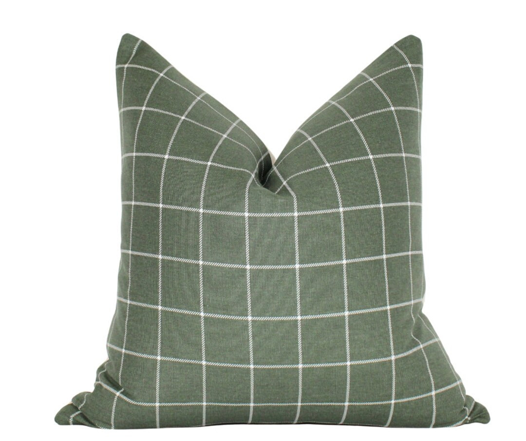 Sage Window Pane Cover Pillow Green and White Decor Pillow - Etsy | Etsy (US)