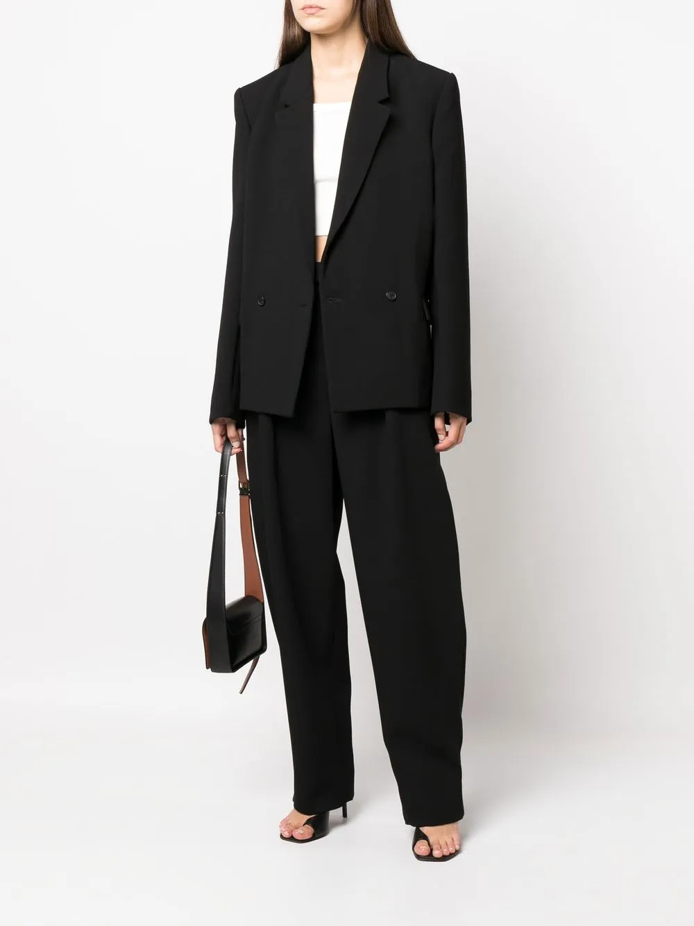 WARDROBE.NYC x Hailey Bieber Double Breasted Blazer | Black | FARFETCH | Farfetch Global