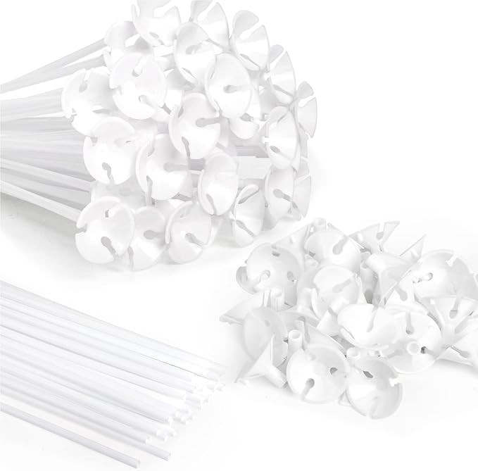 PP OPOUNT 35 Pieces Balloon Sticks, 12.6 inches Plastic Balloons Sticks, Balloon Holders for Anni... | Amazon (US)