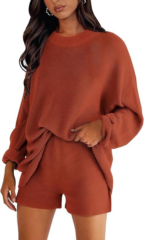 LILLUSORY 2 Piece Outfits For Women 2023 Fall Lounge Matching Loungewear Sets Oversized Sweater a... | Amazon (US)