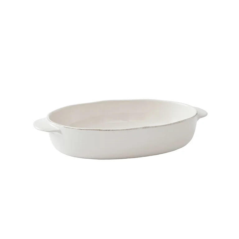 Better Homes & Gardens Artisan Cream Stoneware Oval Baking Dish, 14" | Walmart (US)