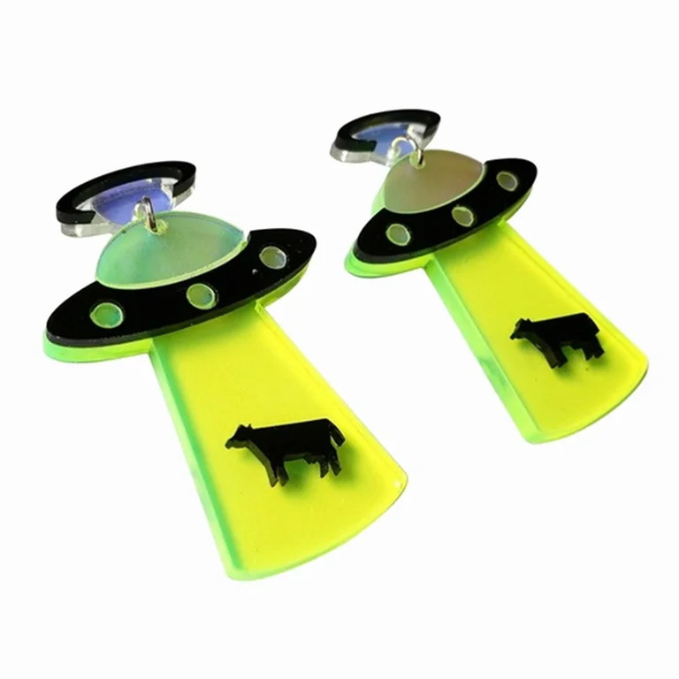 Opolski Fashion Women Acrylic UFO Spacecraft Alien Earrings Party Jewelry Accessory Gift | Walmart (US)