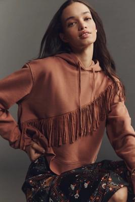 Pilcro Fringe Hooded Sweatshirt | Anthropologie (US)
