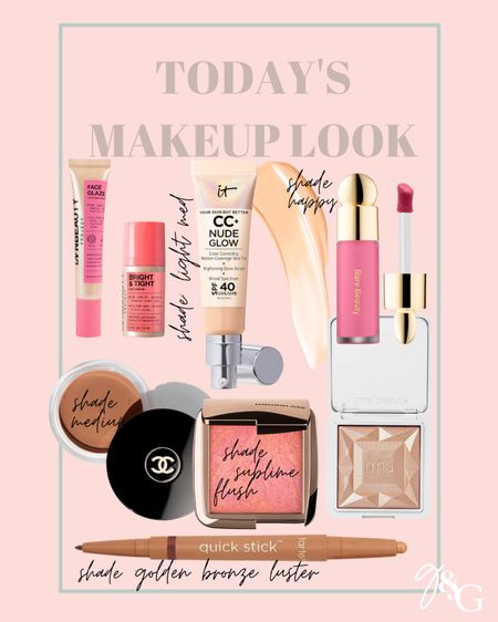 Todays makeup look:: ft. Inn beauty skin duo, it cosmetics cc+ nude glow, rare beauty cream blush, Chanel cream bronzer, hourglass blush, rms highlight, Tarte quick stick

#LTKfindsunder50 #LTKSeasonal #LTKbeauty