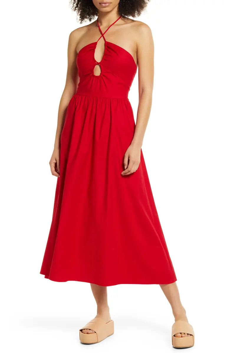 Reformation Stassie Halter Neck Dress | Nordstrom | Nordstrom