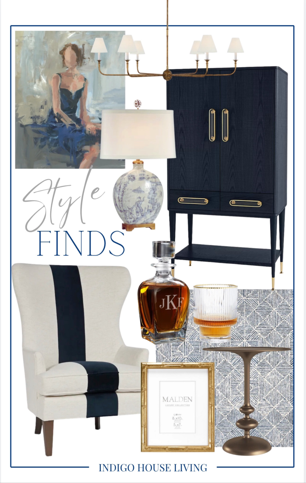 STYLE FINDS:  Classic Navy and Gold Accents make for a timeless home 

 #LTKGiftGuide #LTKHome