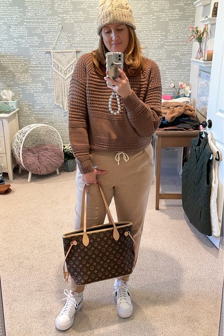Perfect neutral outfit for all your fall errands, that you can always mix and match with other items in your closet. It’s one of the main reasons I love the neutral aesthetic. It’s classic and you can always bring in pops of color to jazz it up if you like.

Sweater - size M
Sweatpants - size M
Shoes - size 8

 All run TTS 

#LTKcurves #LTKfit #LTKstyletip