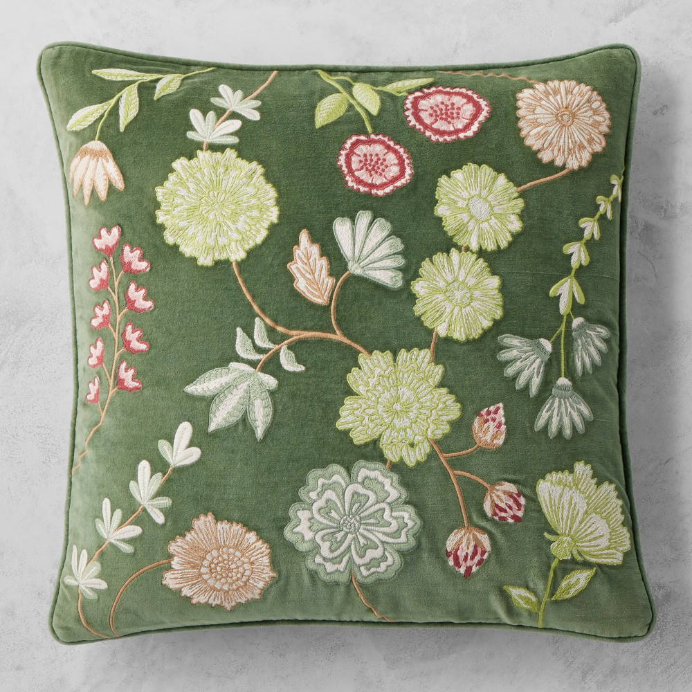 Marcella Velvet Embroidered Pillow Cover | Williams-Sonoma