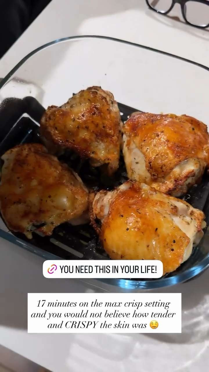 The Ninja Crispi air fryer is a household staple around here! 🍽️ 17 minutes on the max crisp setting and you would not believe how tender and crispy the skin was. 

 #LTKfoodie #LTKvlog #LTKHome