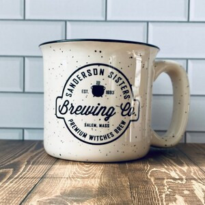 Sanderson Sisters Brewing Co. 13oz Ceramic Camp Style Coffee Mug with Black Rim - Halloween Fall ... | Etsy (US)