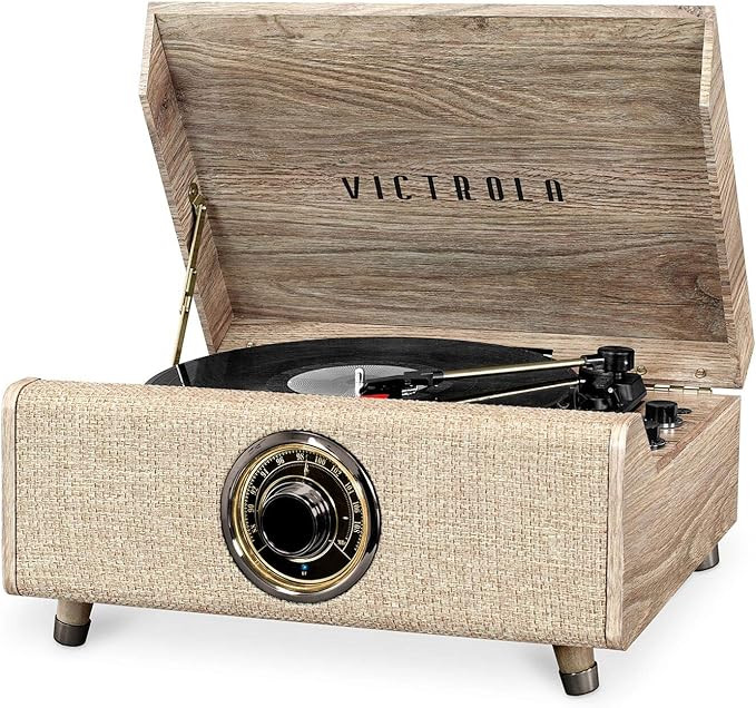 Victrola Highland 4-in-1 Bluetooth Record Player (Farmhouse Oatmeal), 3-Speed Record Player with ... | Amazon (US)