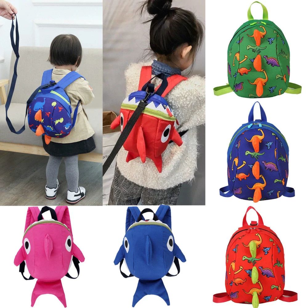Toddler AntiLost Dinosaur Shark Backpack Safety Walking Harness Leash For Kids | Walmart (US)