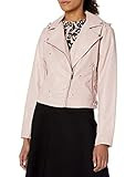 French Connection Women's Faux Leather Moto Jacket, Blush, Medium | Amazon (US)