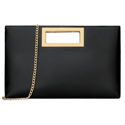 KKXIU Clutch Purse for Women Vegan Leather Evening Bag Formal Handbag for Wedding Party Prom Bridal (Black) | Amazon (US)