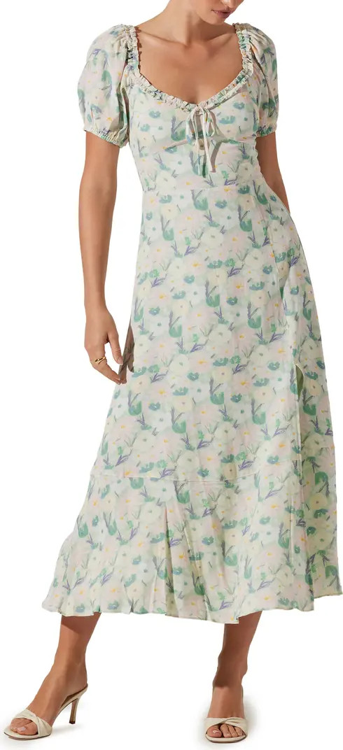 ASTR the Label Floral Puff Sleeve Midi Dress | Nordstrom | Nordstrom
