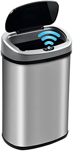 Bigacc 13 Gallon 50 Liter Kitchen Trash Can with Touch-Free & Motion Sensor, Automatic Stainless-... | Amazon (US)