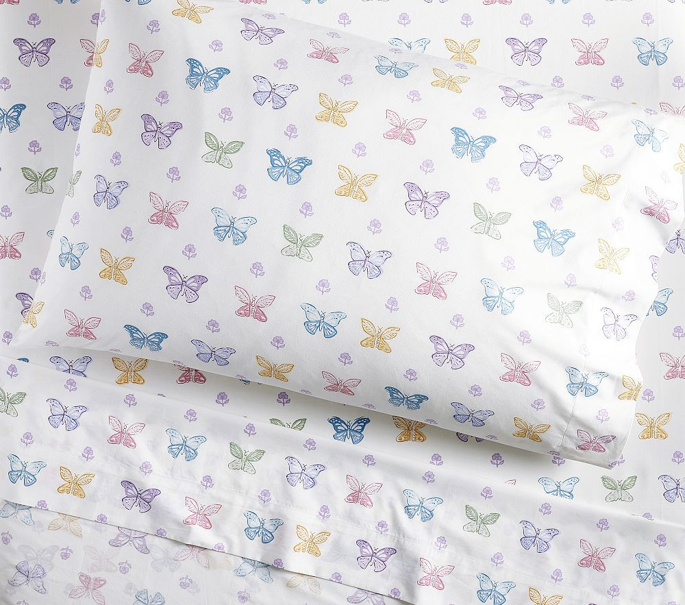 Organic Boho Butterfly Sheet Set, Full, Multi | Pottery Barn Kids