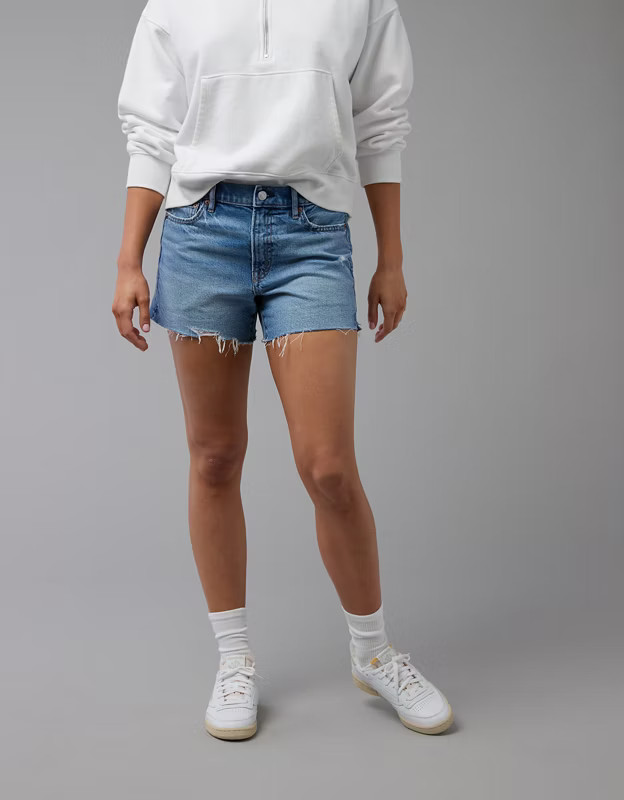 AE Strigid 4" Perfect Denim Short | American Eagle Outfitters (US & CA)