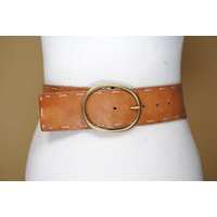 Wide Cognac Leather Belt | Etsy (US)