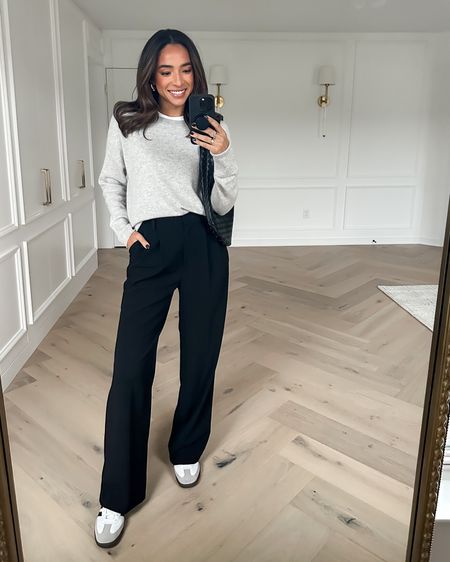 Casual fall outfit styling black trousers. Size Medium cashmere sweater (sized up for oversized fit), size 4 wide leg pants (could have done a 2!)





Casual work outfit
Smart casual outfit
Casual trousers
Fall fashion
Sambas outfit

#LTKSeasonal #LTKfindsunder100 #LTKstyletip