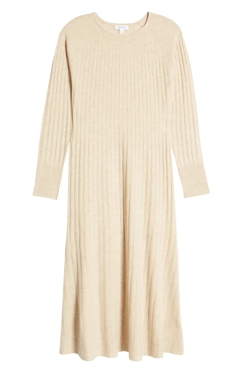 Nordstrom Rib Long Sleeve Midi Sweater Dress | Nordstrom | Nordstrom