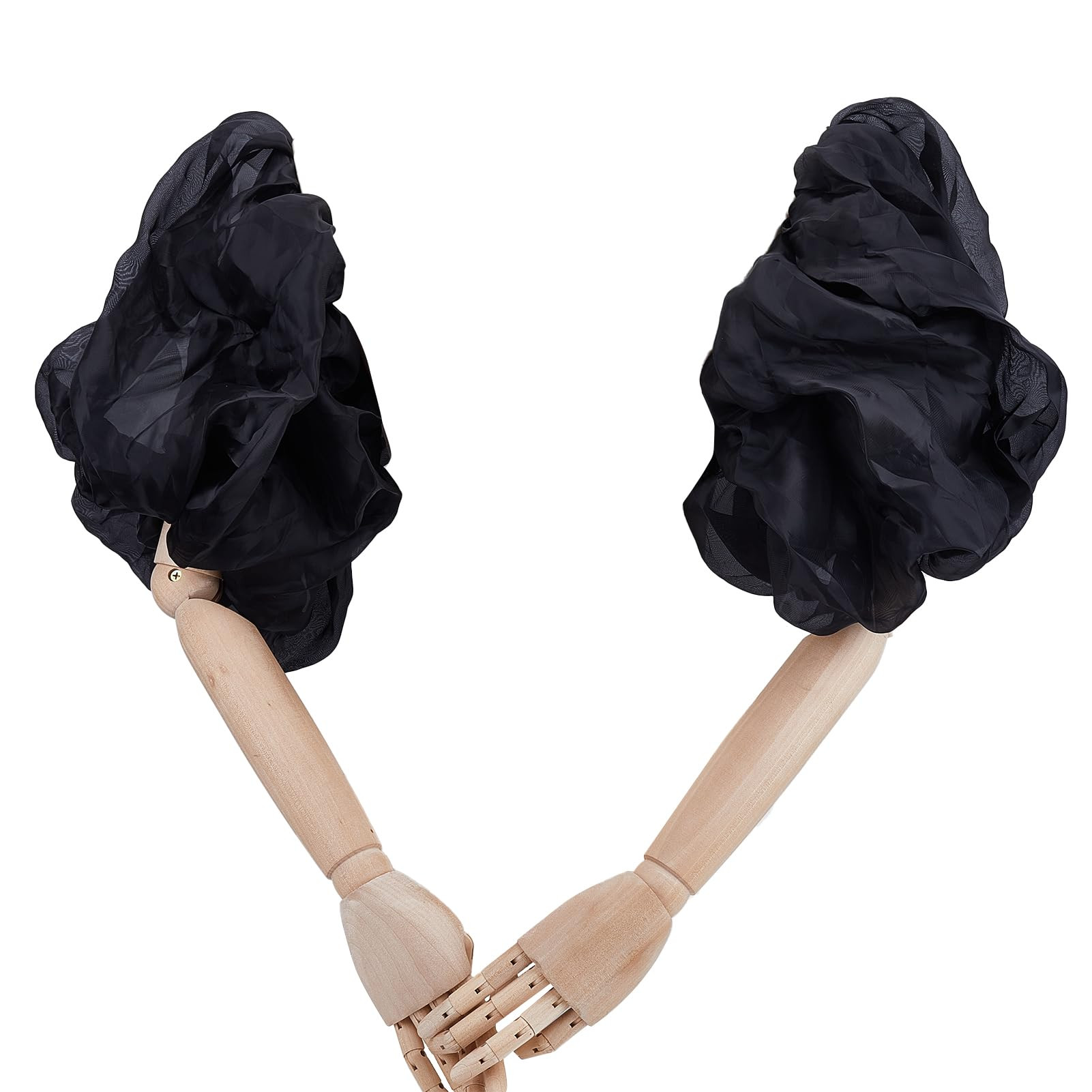 NICENEEDED 2 PCS Removable Puff Sleeves, Black Polyester Detachable Organza Bridal Sleeve, Short ... | Amazon (UK)