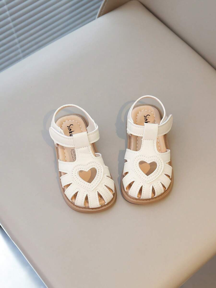 New Baby Girls Heart Decor Closed Toe Sandals, Soft Skid-Proof Sole, Comfortable & Lightweight, S... | SHEIN