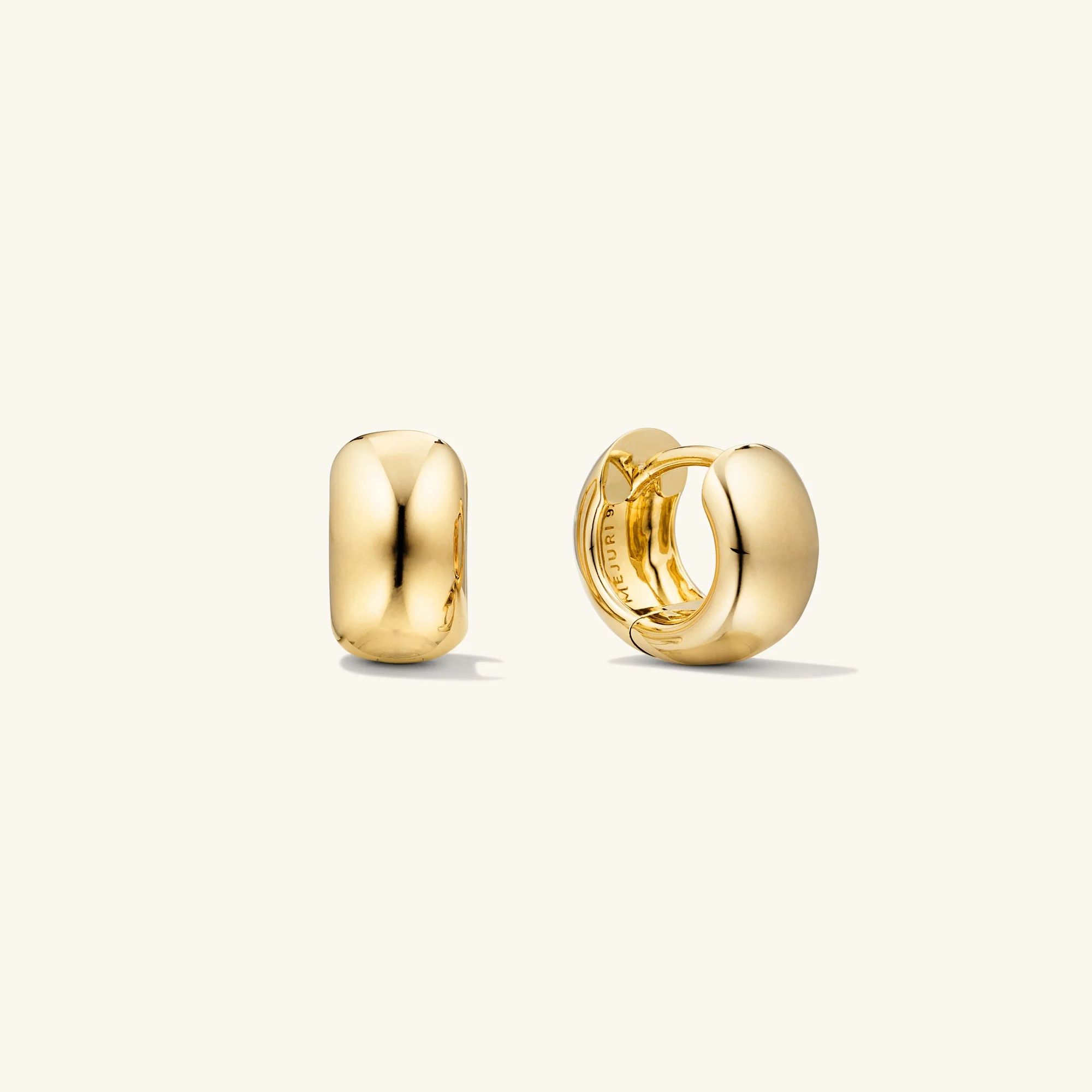 18k Gold Vermeil Chunky Huggie Hoop Earrings - Jewelry | Mejuri | Mejuri Fine Crew