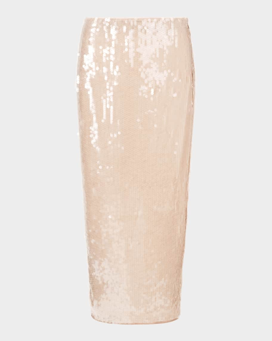 STAUD Casey Sequined Midi Skirt | Neiman Marcus