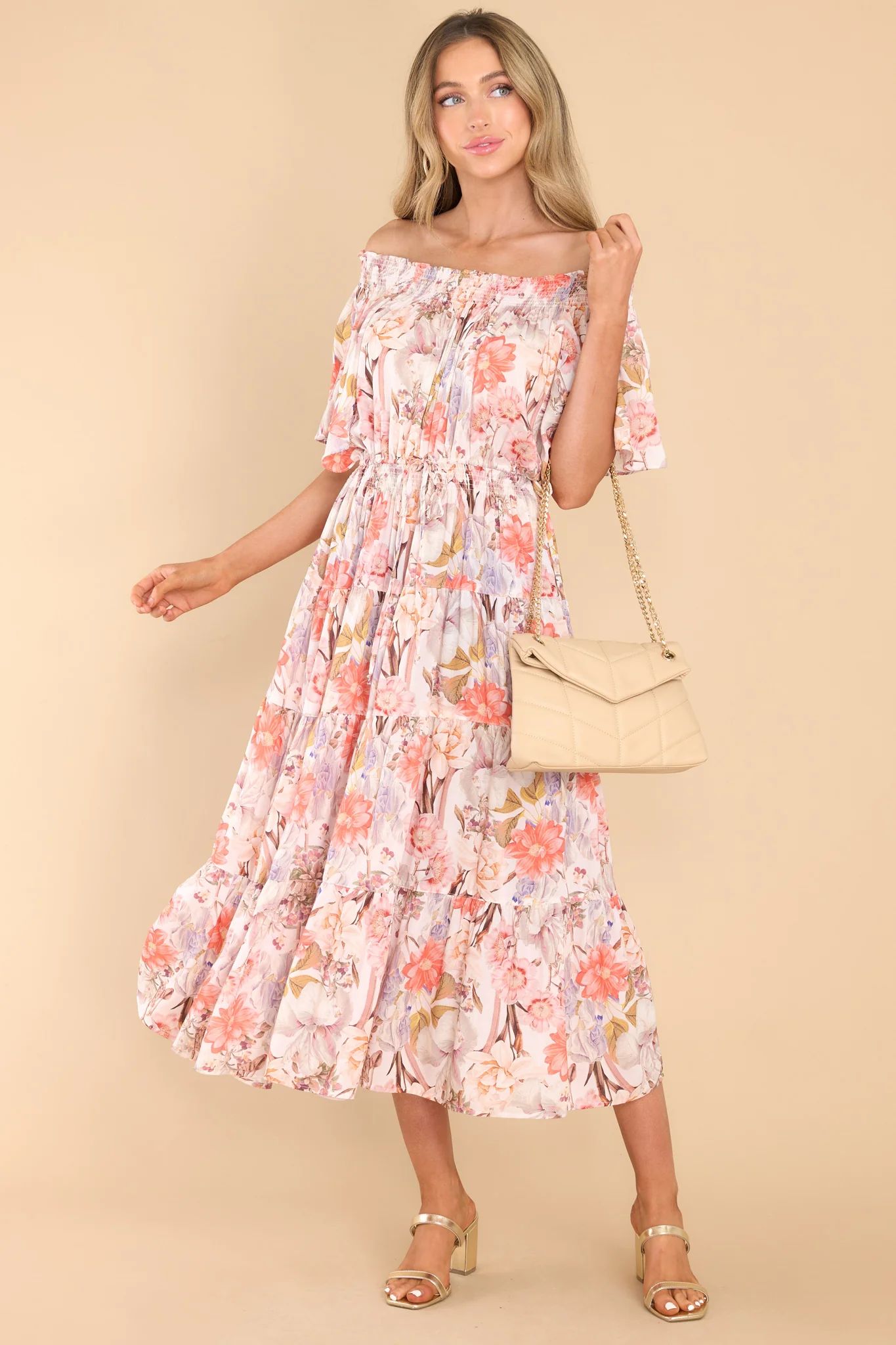 Will It To Be Ivory Floral Print Maxi Dress | Red Dress 