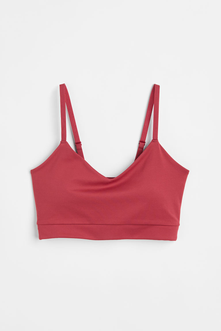 H & M - Super Soft Light Support Sports bra - Red | H&M (UK, MY, IN, SG, PH, TW, HK)