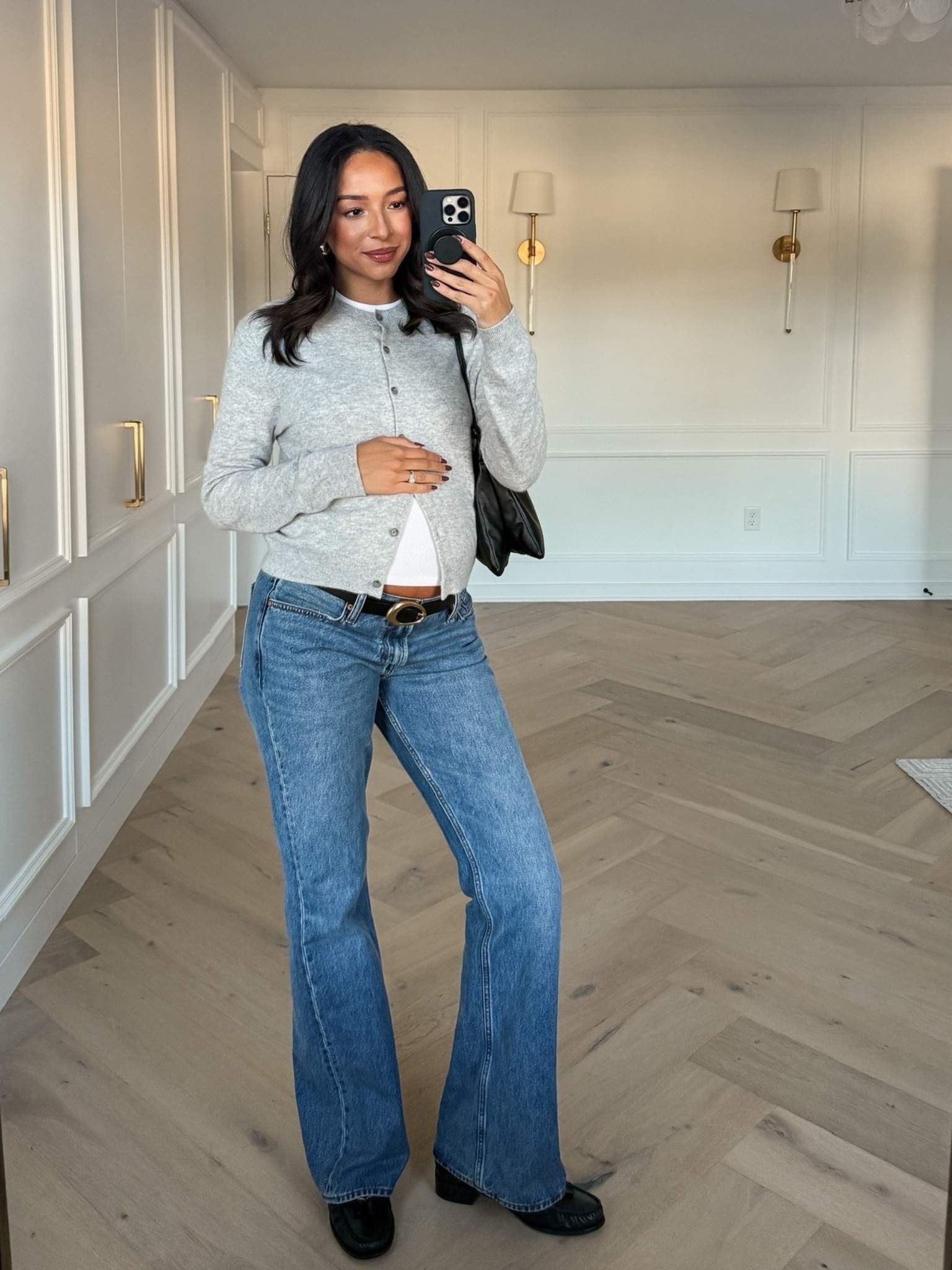 Bump friendly fall capsule wardrobe 🍂 wearing size S white long sleeve, size S grey cardigan and size 29 jeans (sized up for the bump) loafers fit tts 

Fall outfit 
Fall fashion 
Fall essentials 
Closet staples 
Closet essentials
Outfit idea
Outfit inspo 

#LTKSeasonal #LTKBump #LTKStyleTip