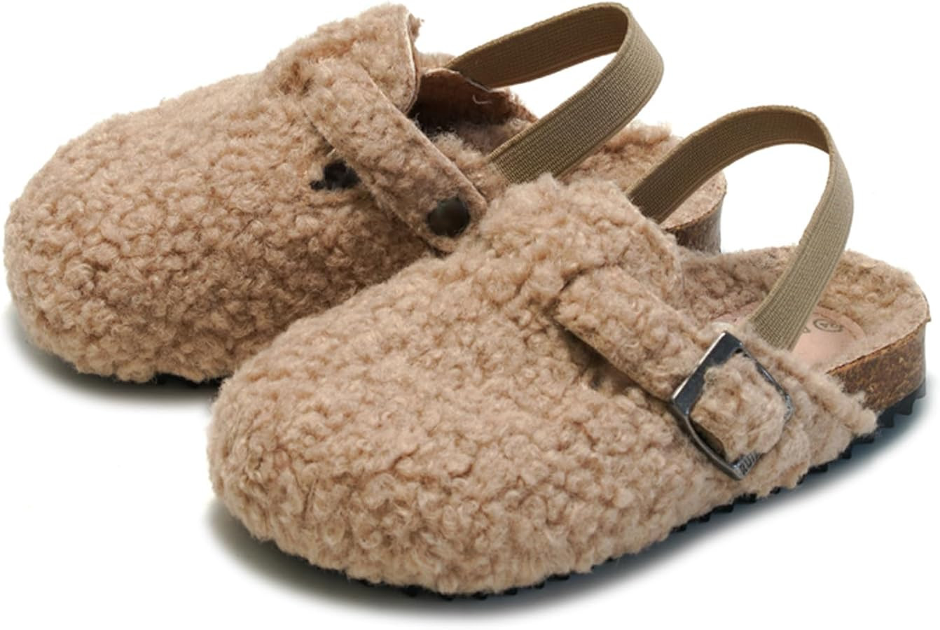 Kids Suede Clogs Toddler Clog Boys Girls Slippers Slip On Potato Shoes Cork Footbed Sandals Mules... | Amazon (US)