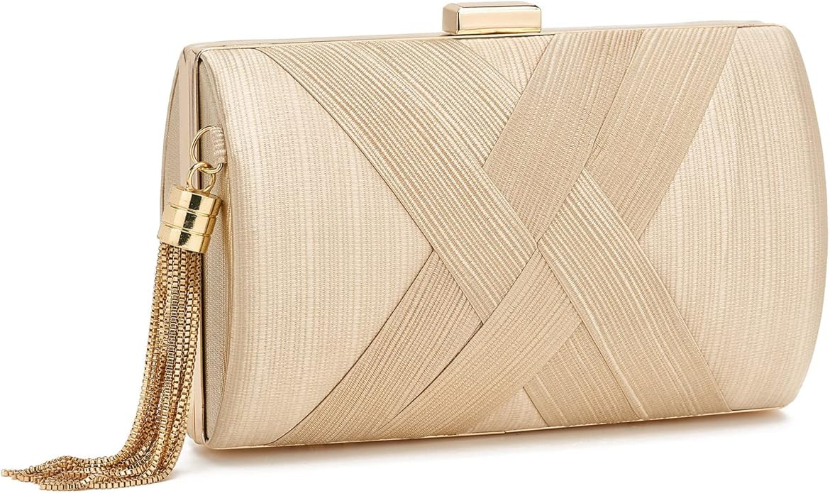 Women Clutch Bag Evening bag Fringed Evening Handbag,Lady Party Wedding Clutch Purse Chain Should... | Amazon (US)