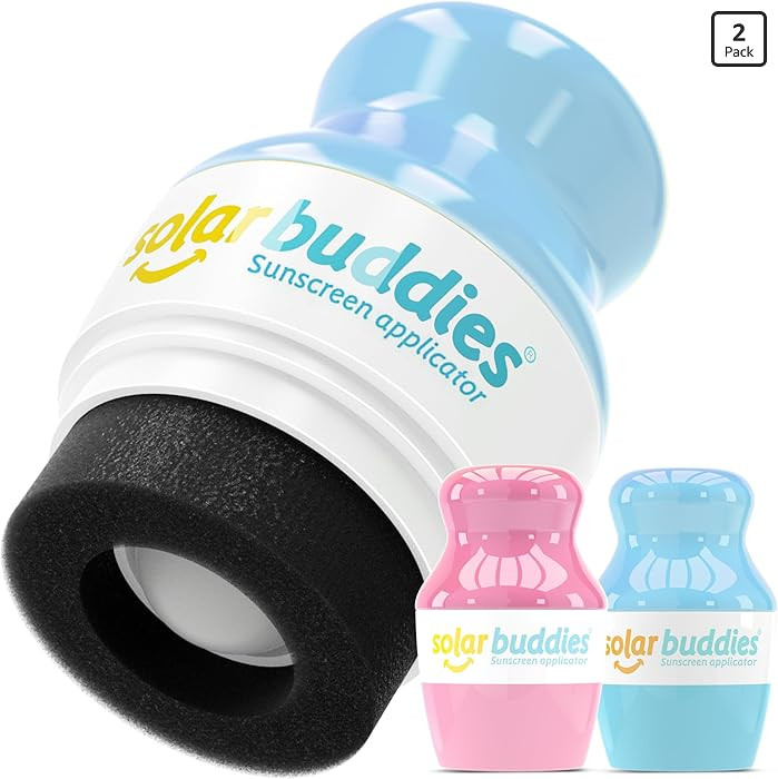 Solar Buddies Sunscreen Applicator - Full Blue & Pink Duo - BPA-Free Refillable Roll on Sponge Su... | Amazon (US)