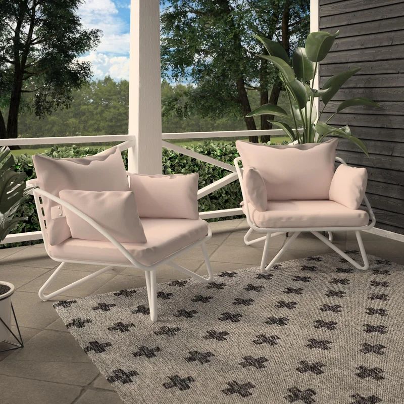 Teddi Patio Chair with Cushions (Set of 2) | Wayfair North America