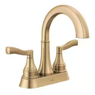 Faryn 4 in. Centerset Double-Handle Bathroom Faucet in Brushed Gold | The Home Depot