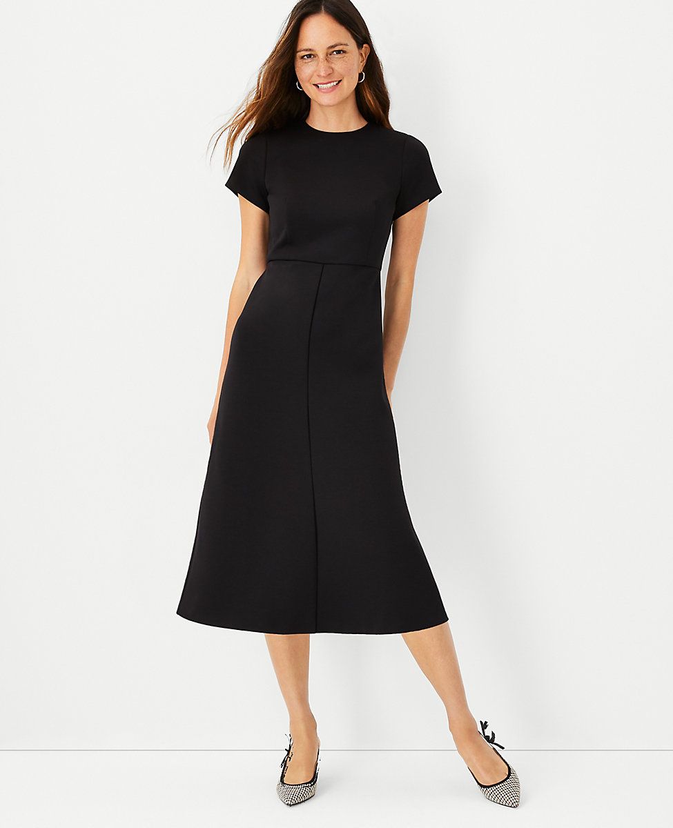 The Tall Midi Flare Dress in Double Knit | Ann Taylor (US)
