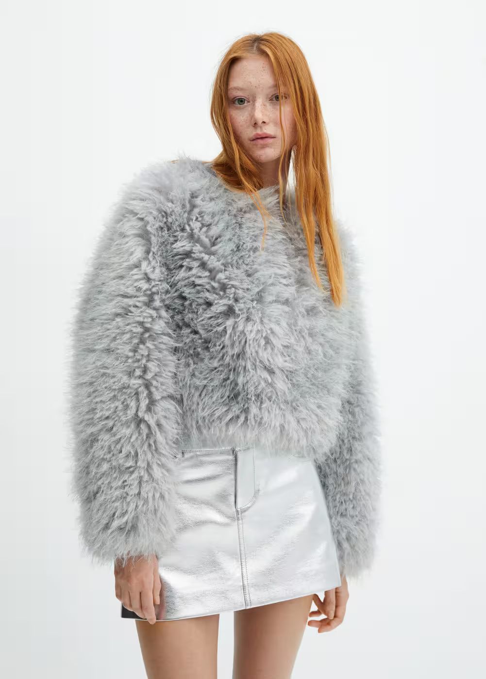 Short fur-effect jacket -  Women | Mango USA | MANGO (US)
