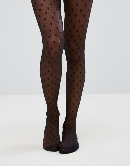 ASOS DESIGN medium polka dot black tights | ASOS (Global)