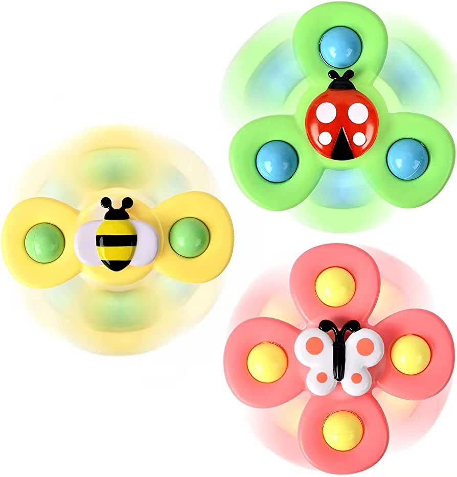 3PCS Suction Cup Spinner Toys for 1 2 Year Old Boys Spinning Toys Baby Toys 12-18 Months Sensory ... | Amazon (US)