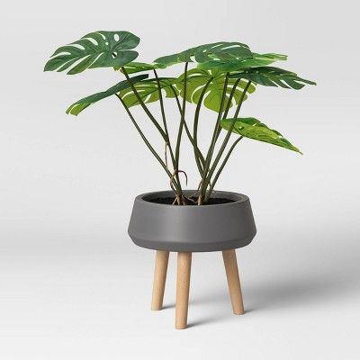 Faux Monstera Floor Plant with Stand Green - Opalhouse&#8482; | Target