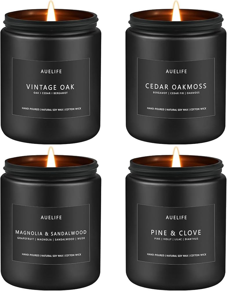 Scented Candles Set | Masculine Candle, Gifts for Men - Soy Candles for Home Scented - 4 Pack Aro... | Amazon (CA)