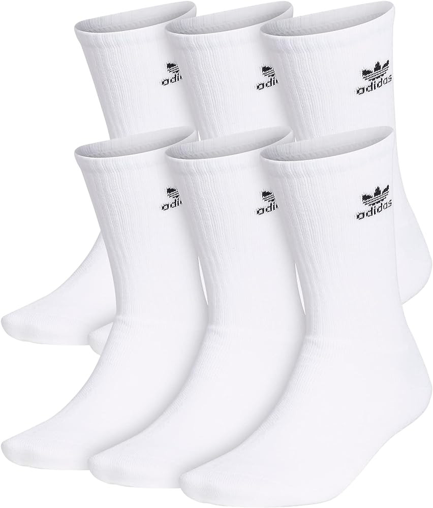 adidas Originals Unisex Adult Trefoil Crew Socks (6 Pairs) | Amazon (US)